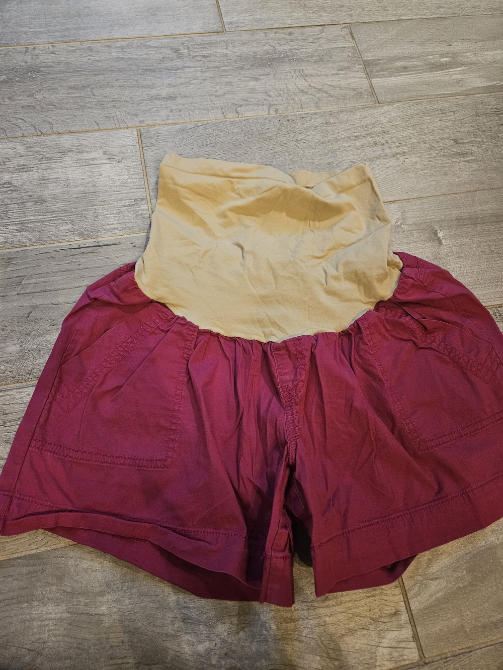 Motherhood Maternity Magenta Skirted High-Waist Maternity Shorts